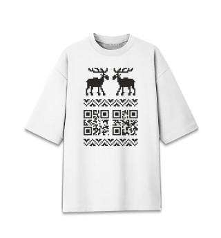 Мужская футболка оверсайз QR-Deer