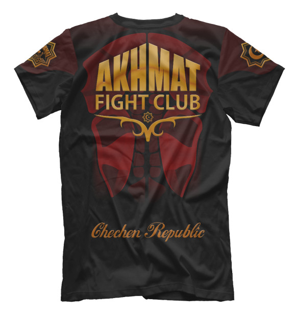 Мужская футболка с изображением Пояс WFCA Akhmat Fight Club цвета Белый
