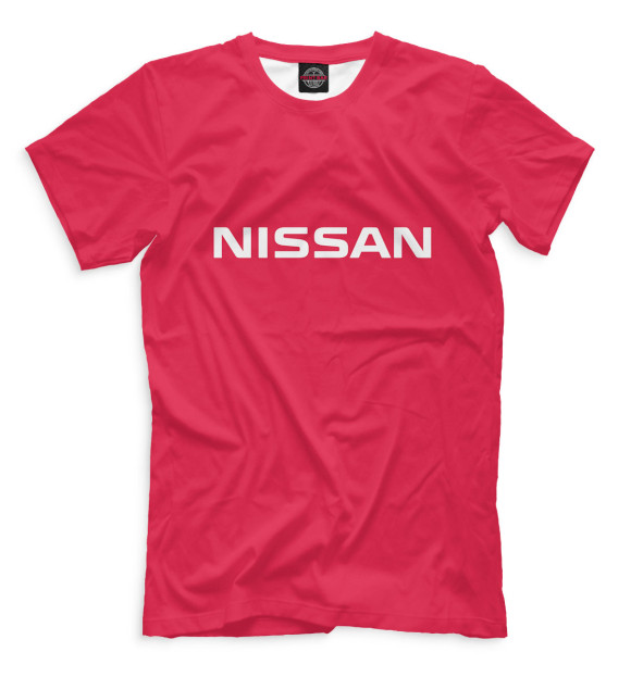 Мужская футболка с изображением Nissan цвета Темно-розовый