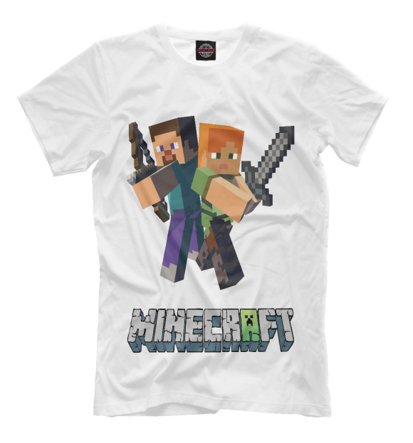 Мужская футболка с изображением Minecraft цвета Белый