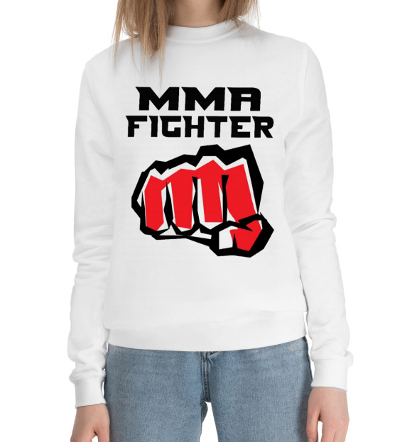 Женский хлопковый свитшот с изображением MMA цвета Белый