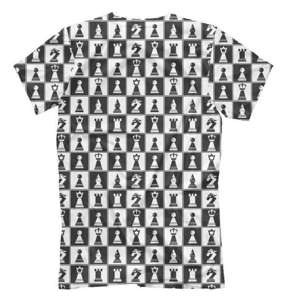 Мужская футболка с изображением Шахматы цвета Белый