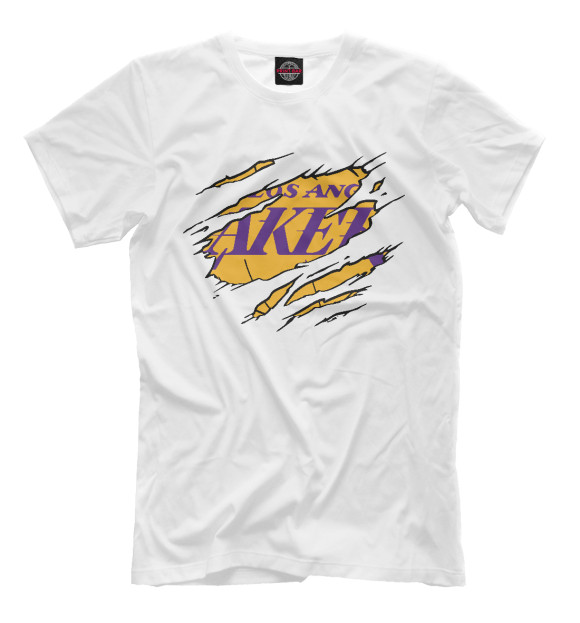 Мужская футболка с изображением LA Lakers цвета Белый