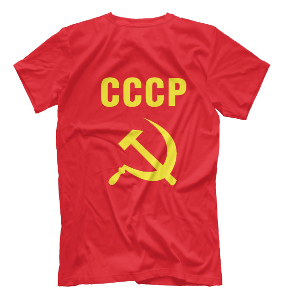 Мужская футболка с изображением СССР - серп и молот цвета Белый