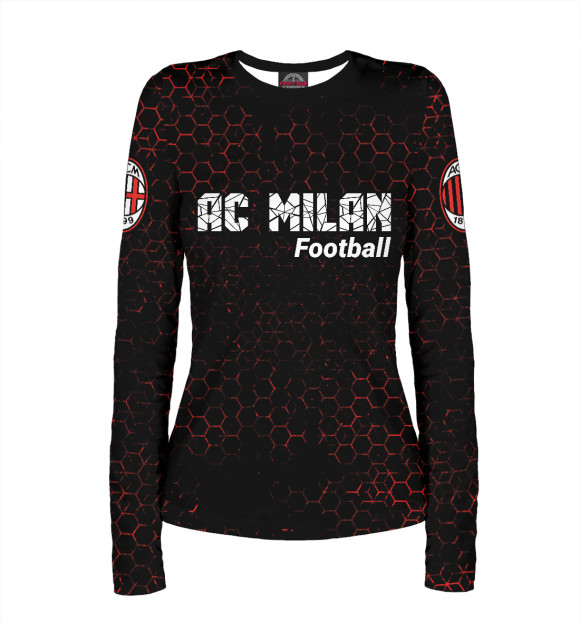Женский лонгслив с изображением Милан | AC Milan Football цвета Белый