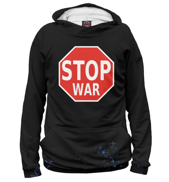 Женское худи с изображением Stop War цвета Белый