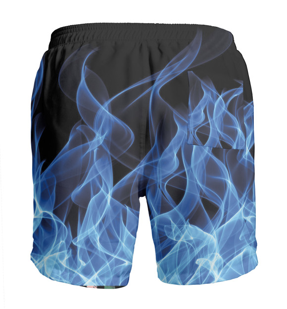 Мужские шорты с изображением Синий огонь цвета Белый