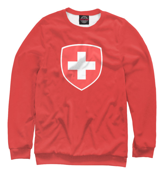 Мужской свитшот с изображением Сборная Швейцарии цвета Белый
