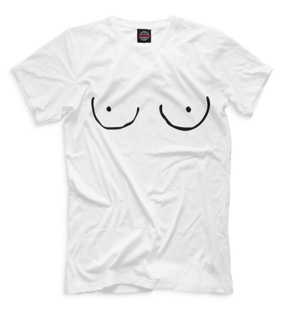 Мужская футболка с изображением Грудь цвета Белый