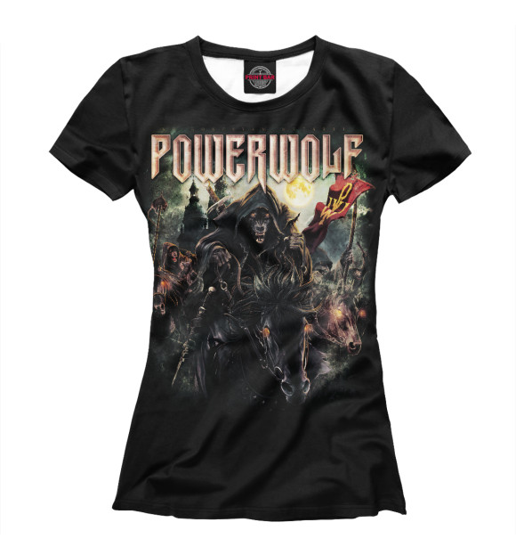 Женская футболка с изображением Powerwolf цвета Белый