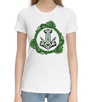 Хлопковая футболка для девочек Молот тора и вороны