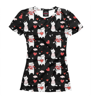 Женская футболка Влюблённые котики