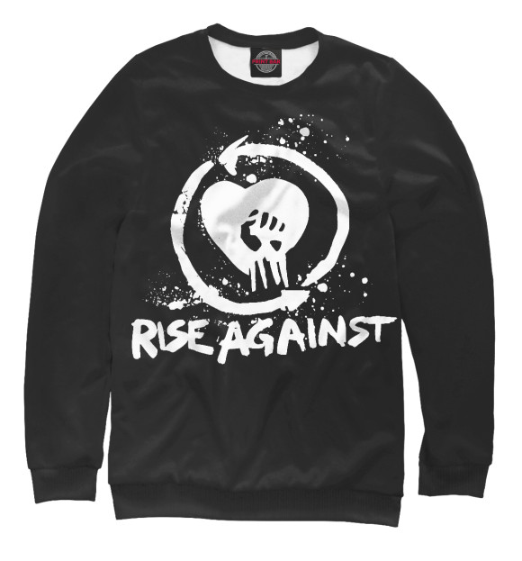 Свитшот для девочек с изображением Rise Against цвета Белый