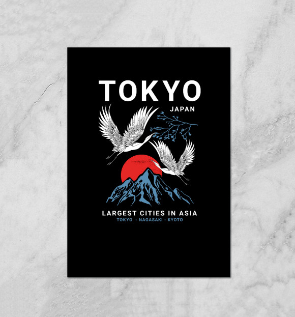 Плакат с изображением Tokyo цвета Белый