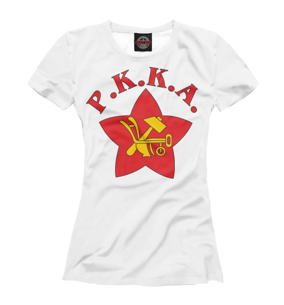 Женская футболка с изображением Красная армия цвета Белый