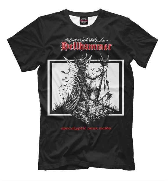Мужская футболка с изображением Hellhammer цвета Черный