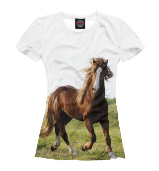 Женская футболка Конь