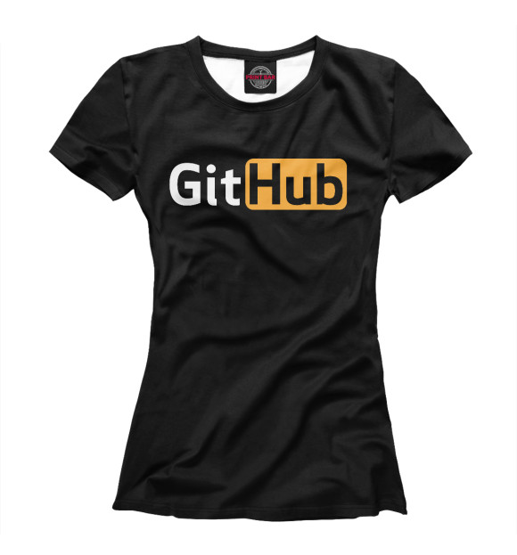 Футболка для девочек с изображением GitHub в стиле Pornhub для веб-разработчиков цвета Белый