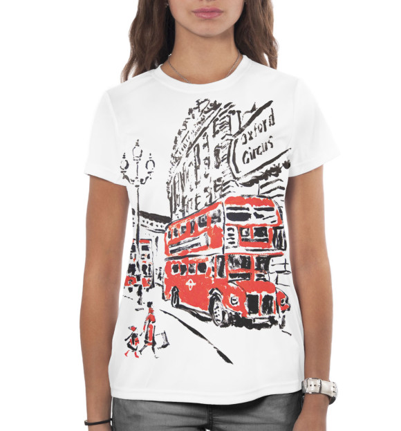 Женская футболка с изображением Лондон цвета Белый