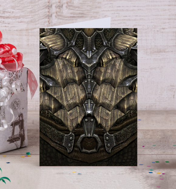 Открытка с изображением Skyrim: Dragonscale Armor цвета Белый