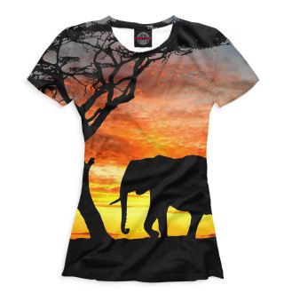 Женская футболка Слоны