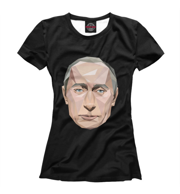 Женская футболка с изображением Путин Мозаика цвета Белый