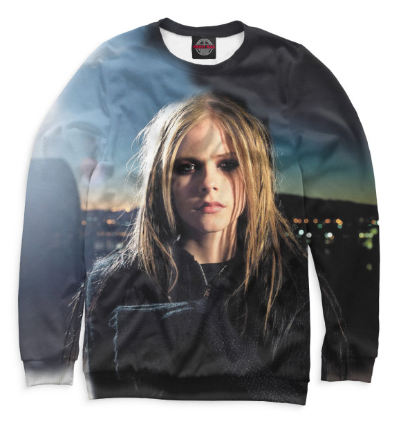 Женский свитшот с изображением Avril Lavigne цвета Белый