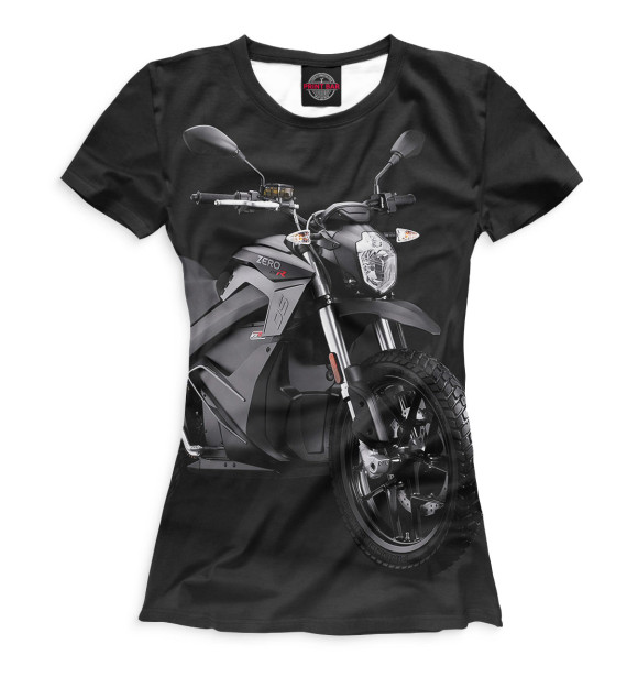 Женская футболка с изображением Мотоцикл цвета Белый