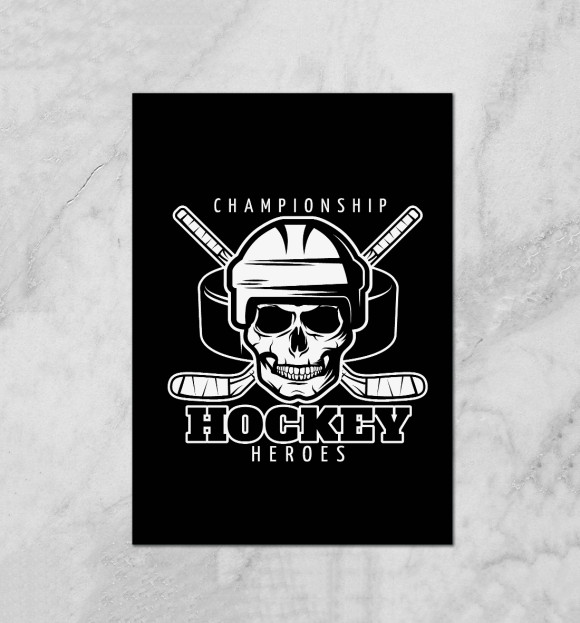 Плакат с изображением Heroes Hockey цвета Белый