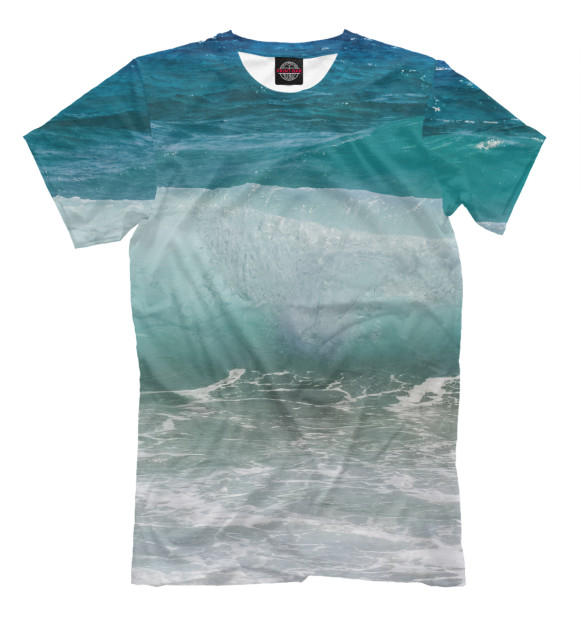 Мужская футболка с изображением Океан цвета Серый