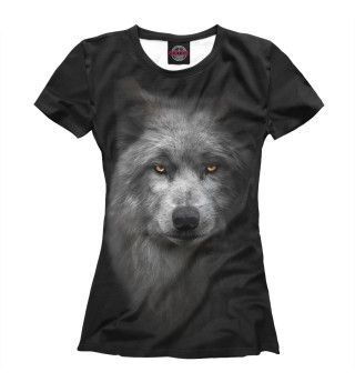 Женская футболка Выразительный взгляд волка