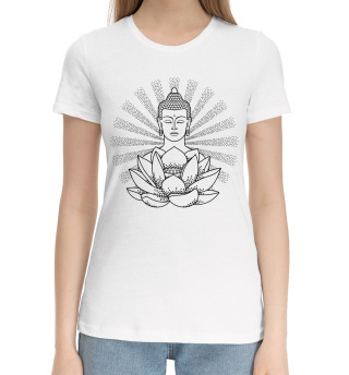 Хлопковая футболка для девочек Будда