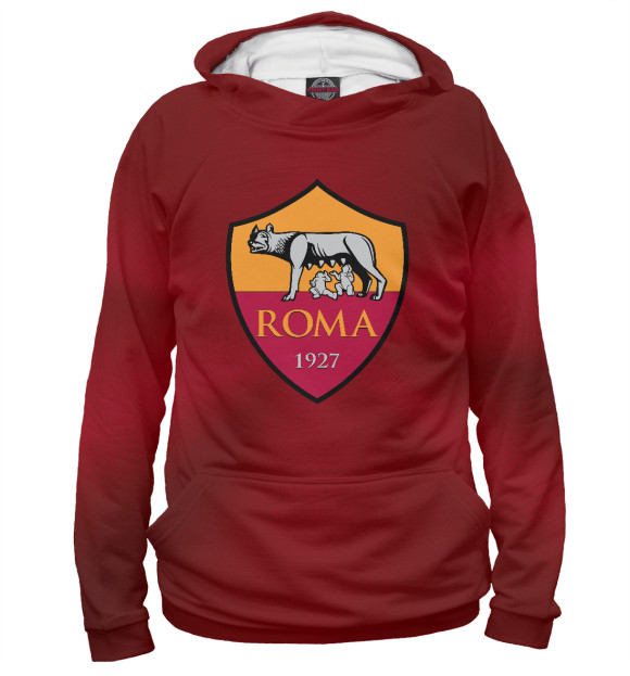 Мужское худи с изображением FC Roma Red Abstract цвета Белый