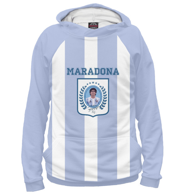 Женское худи с изображением Maradona цвета Белый