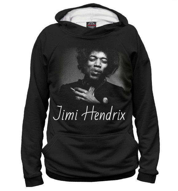 Мужское худи с изображением Jimi Hendrix цвета Белый