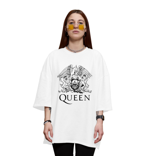 Женская футболка оверсайз с изображением Queen цвета Белый