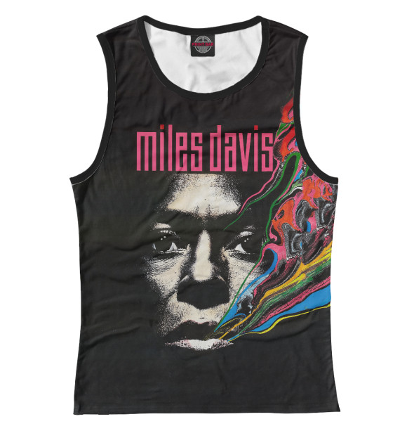Майка для девочки с изображением Miles Davis цвета Белый
