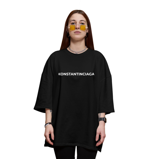 Женская футболка оверсайз с изображением Konstantinciaga цвета Черный