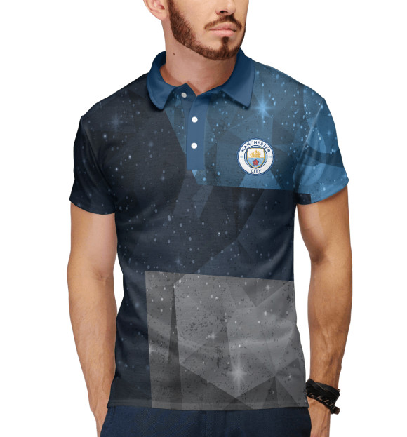 Мужское поло с изображением FC Manchester City цвета Белый
