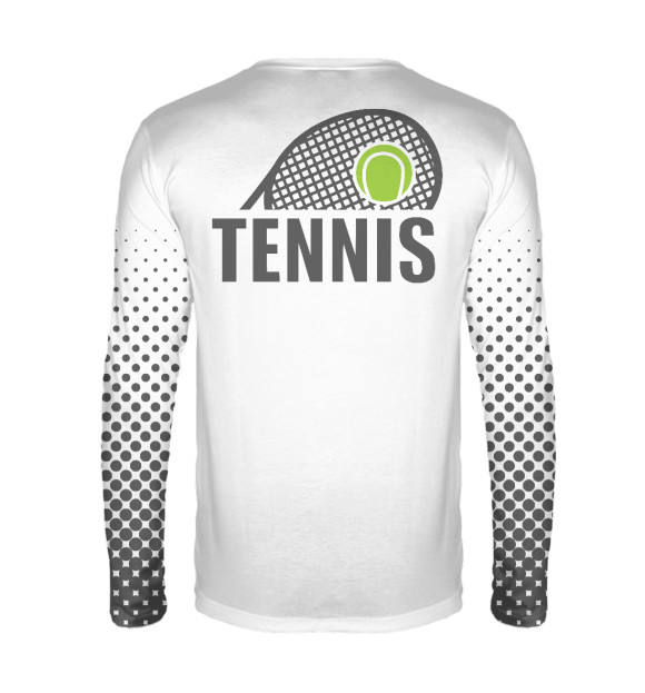Мужской лонгслив с изображением Теннис цвета Белый