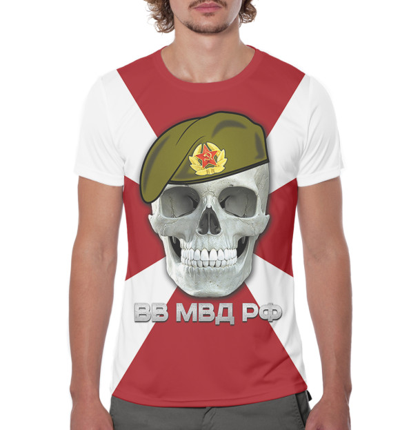 Мужская футболка с изображением ВВ МВД РФ цвета Белый