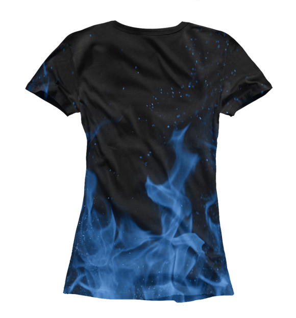 Женская футболка с изображением Ford blue fire цвета Белый