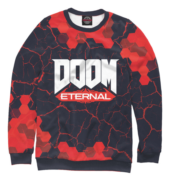 Свитшот для девочек с изображением Doom Eternal / Дум Этернал цвета Белый