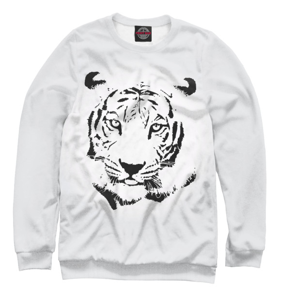 Свитшот для мальчиков с изображением Тигр цвета Белый