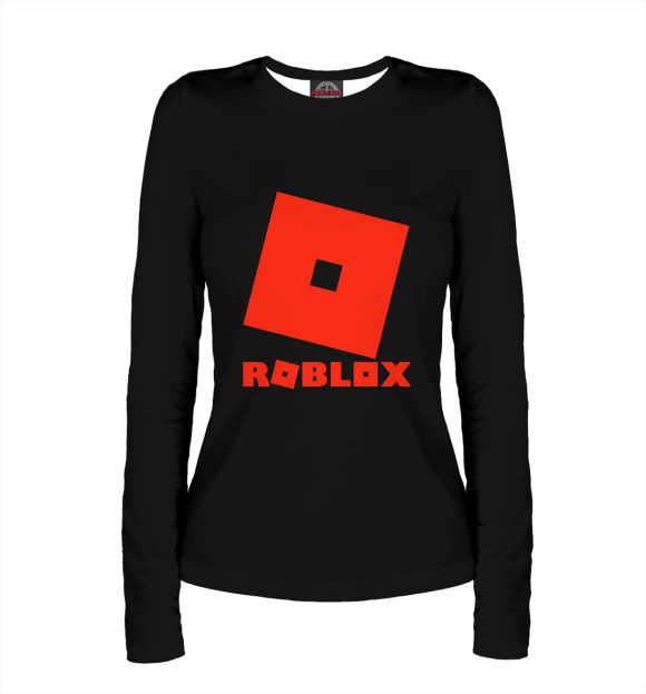 Женский лонгслив с изображением Roblox Logo цвета Белый