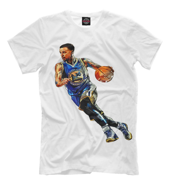 Мужская футболка с изображением Stephen Curry цвета Молочно-белый