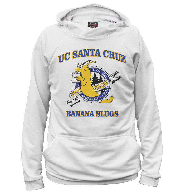 Женское худи с изображением UC Santa Cruz Banana Slugs цвета Белый