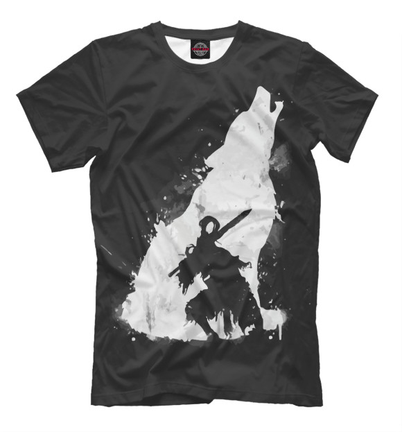 Мужская футболка с изображением Sif and Artorias цвета Черный