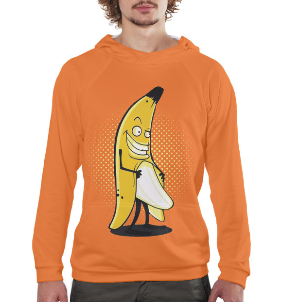 Мужское худи с изображением Бананы цвета Белый