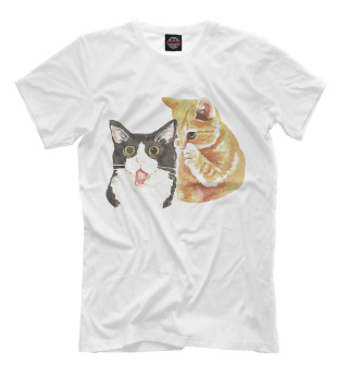 Мужская футболка Cats gossiping